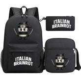 Italian Brainrot SchoolBag Backpack Shoulder Bag Book Pencil Bags  3pcs Set
